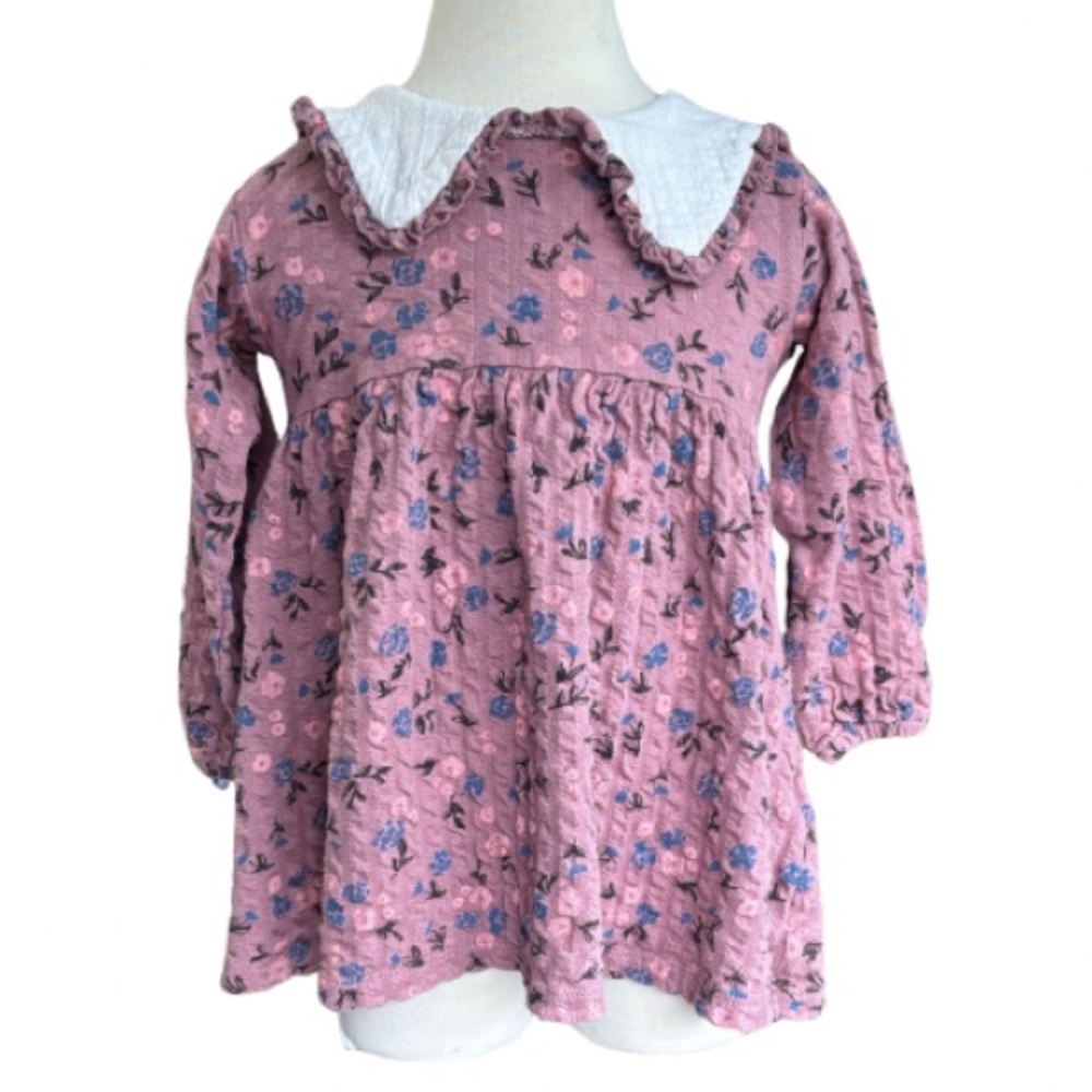 Zara Floral Pink Long Sleeve Baby Dress 18-24 Months
